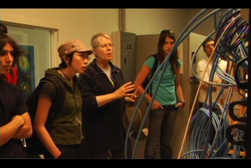 Jill Tarter and undergrad students at the Hat Creek processing room