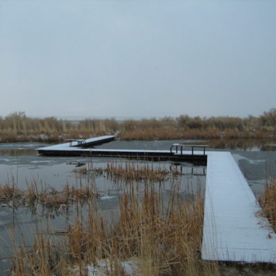 Snowy dock.