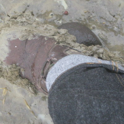 Muddy boot.